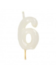 Vela Número 6 Branco